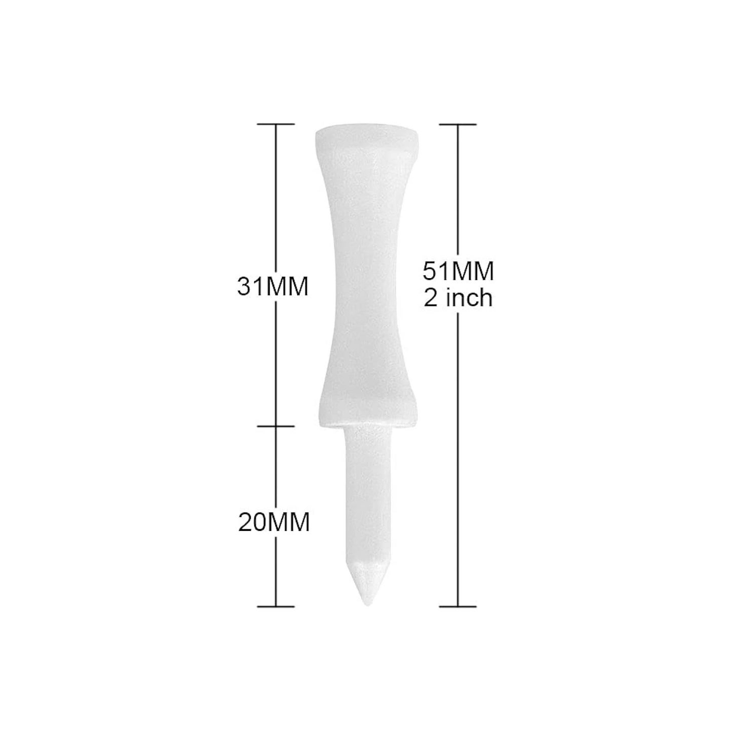 96X Plastic Step Down Golf Tees Mixed Size High Control Castle 70,68,60,51,43,31