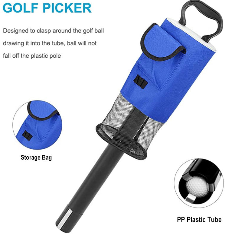Golf Ball Shag Bag 60-70 Balls Practice Pick Up Holder Receiver Tube Collector