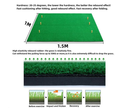 1.5x1M Standard Real Feel Golf Practice Mat Putting Mat Synthetic Turf 6 holes