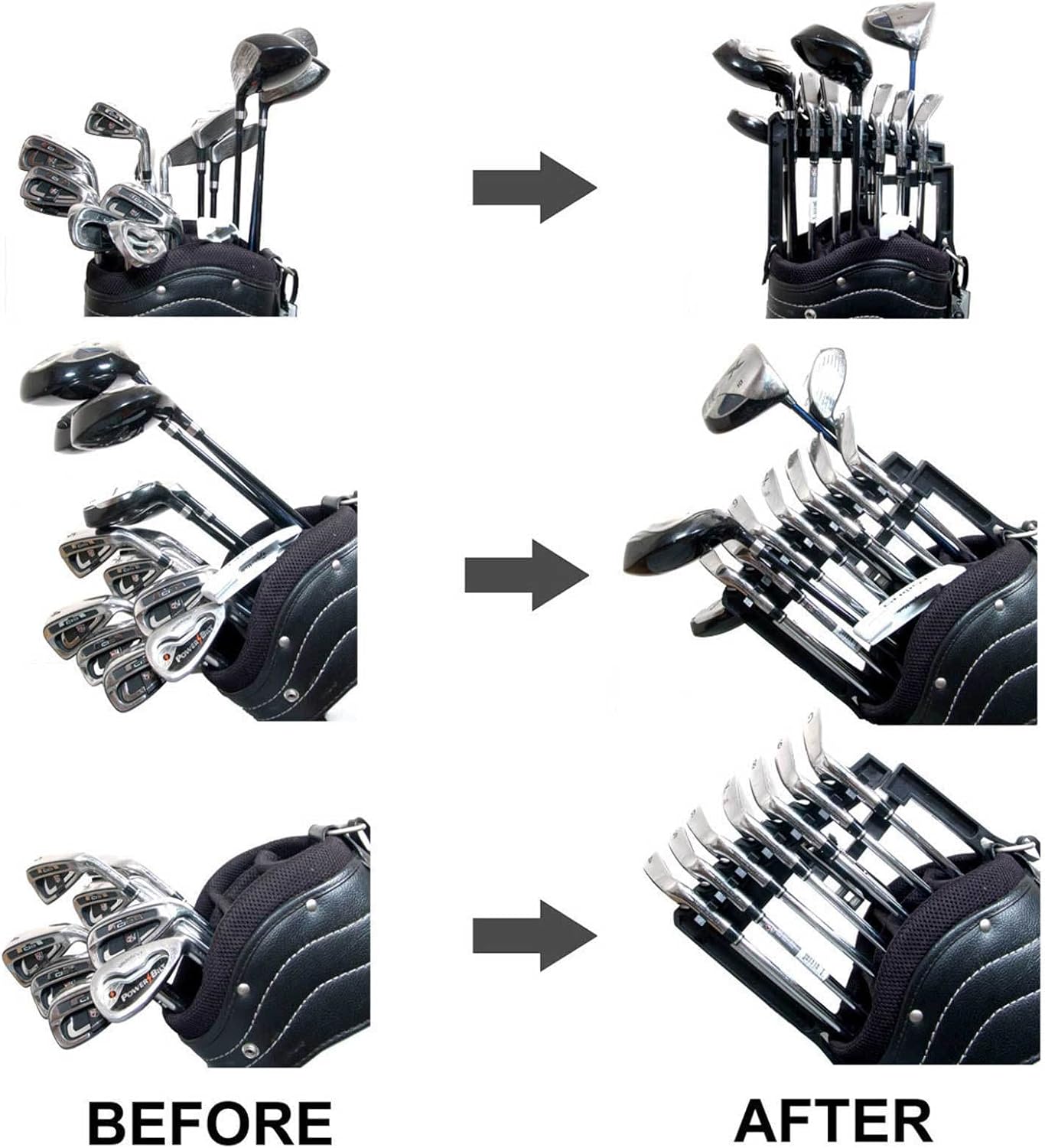 Golf 9 Iron Club ABS Shafts Holder Stacker Fits Any Size of Bags Organizer